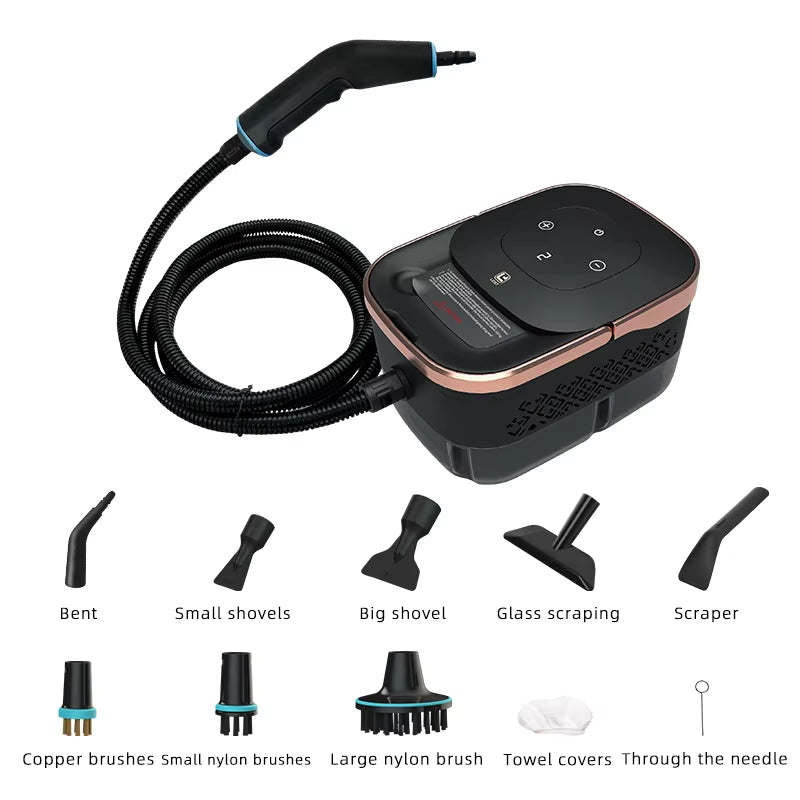 Handheld Pressurized Steam Cleaner with 9 Accessories – Multi-Surface Cleaning